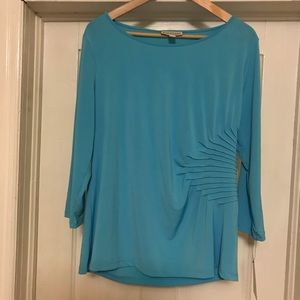NWT Dana Buchman stretch turquoise 3/4 sleeve top